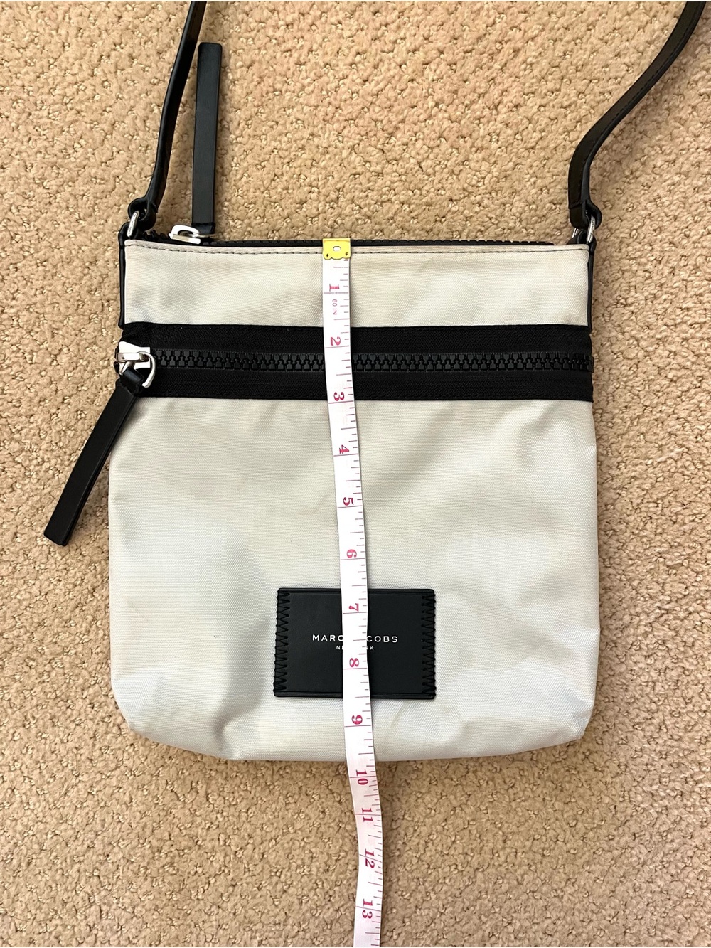 Marc Jacobs Light Gray and Black Nylon Canvas Crossbody Bag - Picture 9 of 14